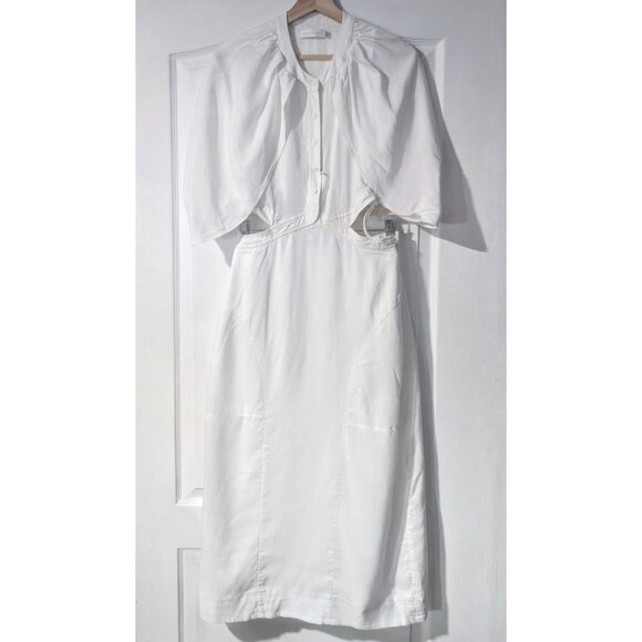 SIMKHAI | Inara Linen Midi Dress In White - Picture 4 of 11